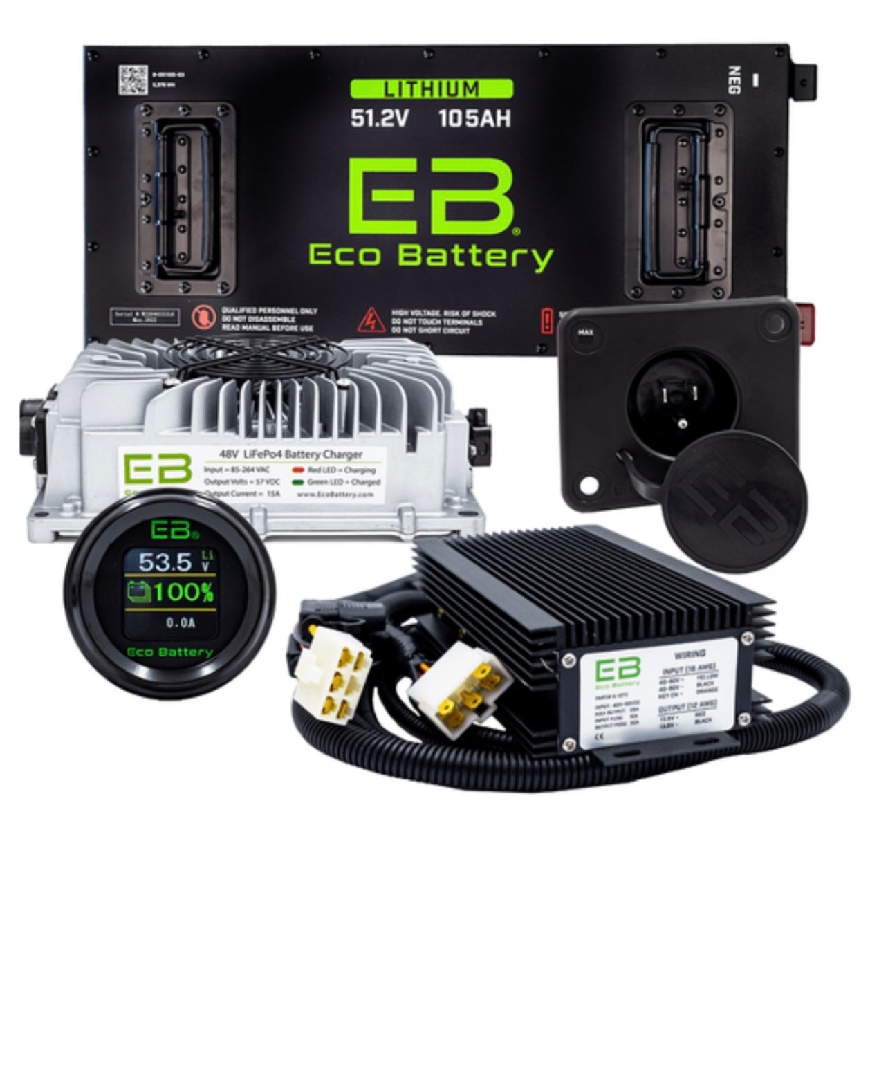 ECO Battery LITHIUM 48V 105ah Skinny combo