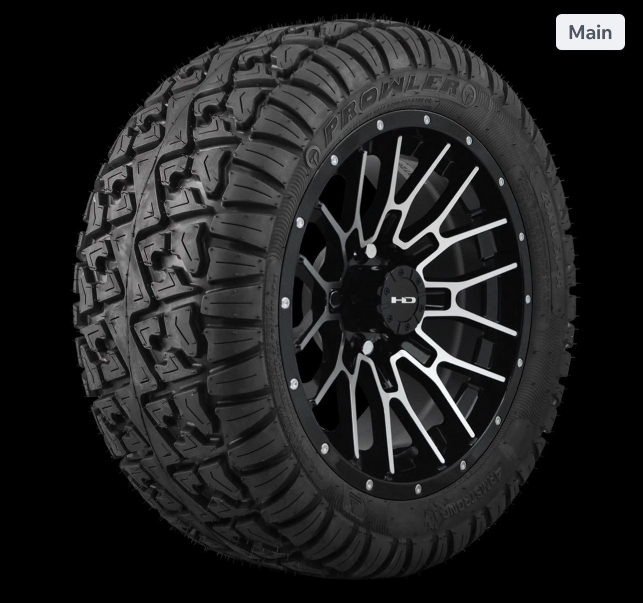 HD 14" WHEEL TIRE PACKAGE GLOSS BLACK MACHINE