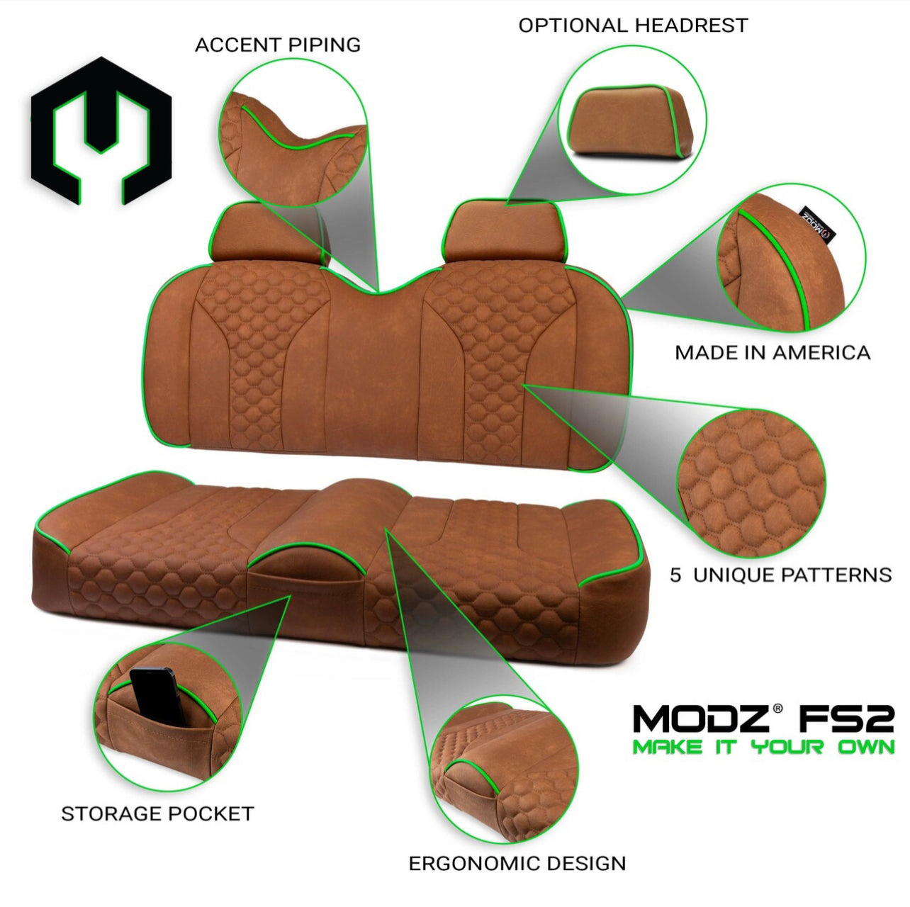 MODZ® FS2 CUSTOM FRONT SEAT - RUST BASE