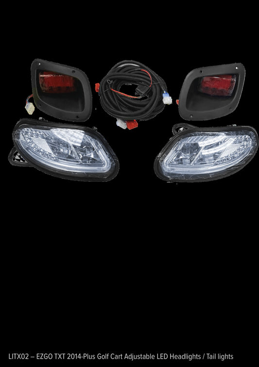 LITX02 – EZGO TXT 2014-Plus Golf Cart Adjustable LED Headlights / Tail lights