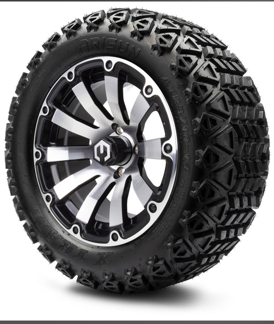 MODZ® 14" Bomber Machined Black Wheels & Off-Road Tires Combo