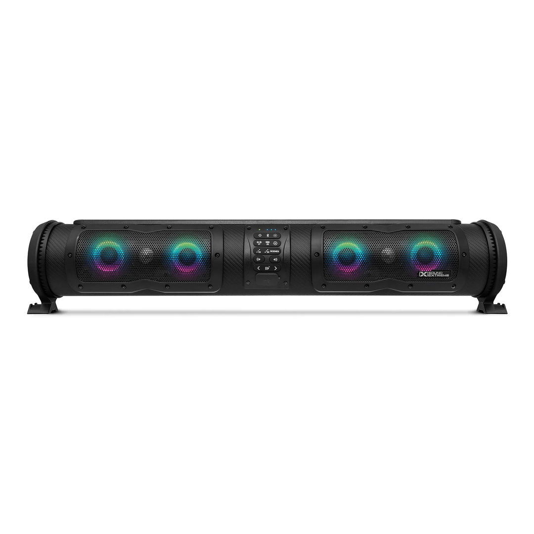 ECOXGEAR SOUNDBAR 28”, SE28 BLUETOOTH 8 SPEAKER SOUNDBAR WITH LED LIGHTING, 500 watts