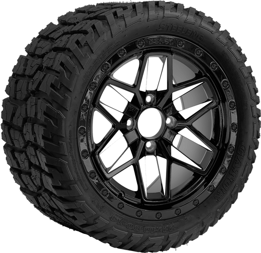 SGC 14″ White Widow Wheel – Aluminum Alloy / STEELENG 22″x10.5″-14″ GATOR All Terrain DOT Approved