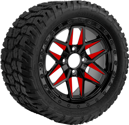 SGC 14″ Red Widow Wheel – Aluminum Alloy / STEELENG 22″x10.5″-14″ GATOR All Terrain DOT Approved